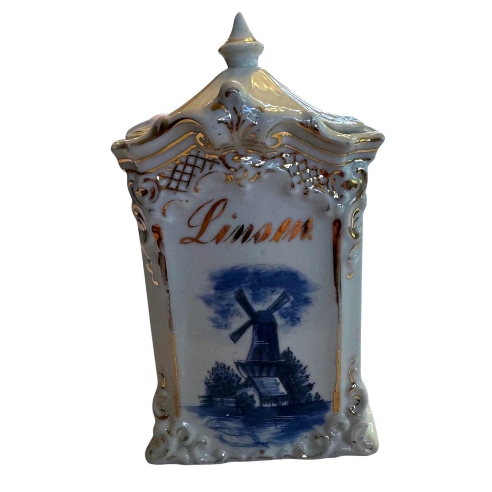 Antique German Porcelain Linsen spice canister